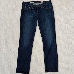 AG Adriano Goldschmied Dark Blue Straight Leg Jeans